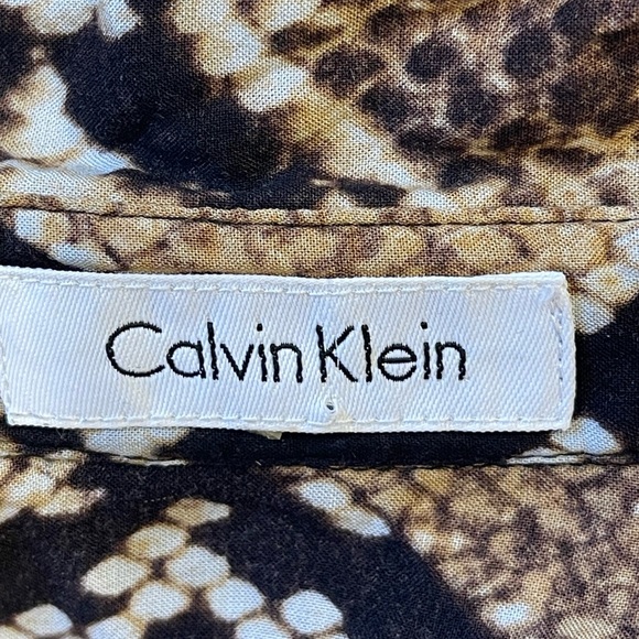 Calvin Klein Snake Print Button Down Blouse Medium Large - Picture 4 of 4